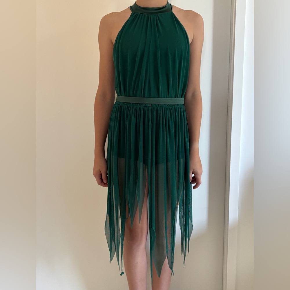 Girls Emerald Halter Dance Dress